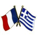 Broches Clj Charles Le Jeune Pin's Drapeaux Jumelage France - Gr&egrave;ce Multicolore