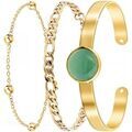 Bracelets Sc Boh&egrave;me B2371-DORE+B2384-DORE+B2494 Dor&eacute; Grenoble