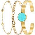Bracelets Sc Boh&egrave;me B2371-DORE+B2384-DORE+B2494 Dor&eacute;