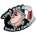 Broches Clj Charles Le Jeune Pin's Tout est bon dans le Cochon! Noir