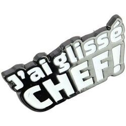 Broches Clj Charles Le Jeune Pin's J'ai gliss&eacute; Chef! Blanc