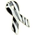 Broches Clj Charles Le Jeune Pin's Ruban Z&egrave;bre Noir et Blanc - Maladies Rares Noir