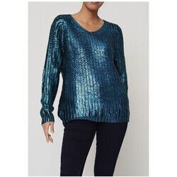 Pull Kebello Pull col v M&eacute;tallis&eacute; F, Bleu Bleu