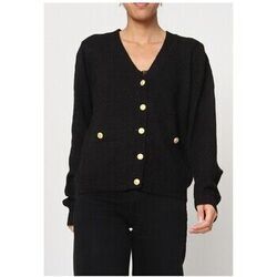 Pull Kebello Pull Cardigan col v F, Noir