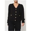 Pull Kebello Pull Cardigan col v F, Noir