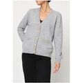 Pull Kebello Pull Cardigan col v F, Gris