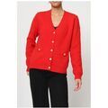 Pull Kebello Pull Cardigan col v F, Rouge
