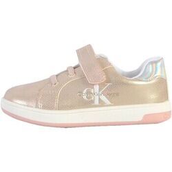 Baskets basses enfant Calvin Klein Jeans Basket &agrave; Lacets Jeans Rose
