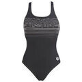 Maillots de bain Arena W LOGO STRIPES V BACK ONE PIECE B - BLACK-WHITE - 40