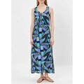Robe La Fiancee Du Mekong Robe longue imprim&eacute;e dos lacet Ecovero ANITA Bleu