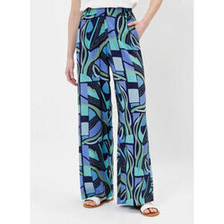Pantalon La Fiancee Du Mekong Pantalon imprim&eacute;e fluide ample Ecovero ALEXIA Bleu