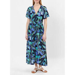 Robe La Fiancee Du Mekong Robe longue r&eacute;tro imprim&eacute;e Ecovero TONY Bleu
