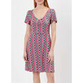 Robe courte La Fiancee Du Mekong Robe imprim&eacute;e fluide col V Ecovero LORENE Rose Grenoble