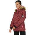 Veste Geographical Norway Caban Camille - capuche avec bord fa&ccedil;on fourrure Bordeaux