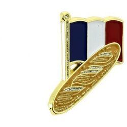 Broches Clj Charles Le Jeune Pin's baguette de tradition Fran&ccedil;aise Orange