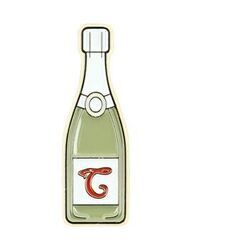 Broches Clj Charles Le Jeune Pin's Bouteille de vin mousseux Vert