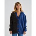 Pull 12Ia GILET TORSADE BLEU ET MARRON