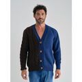 Pull 12Ia GILET TORSADE BLEU ET MARRON