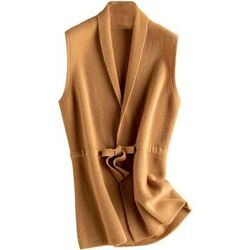 Gilet Chikooparis Gilet sans manches 100% pur cachemire - Kaki