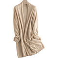 Gilet Chikooparis Gilet long 100% pur cachemire - Beige Grenoble