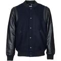 Vestes sur Grenoble : Blouson Harrington Veste en laine marine et cuir