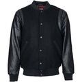 Vestes sur Grenoble : Blouson Harrington Veste en laine noire et cuir