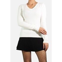 Pull Kebello Pull col V en maille F, Blanc
