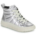 Baskets montantes enfant Geox J LAQUINNY GIRL Argent&eacute;