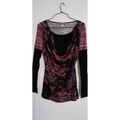 T-shirt Mandarin T-shirt manches longues imprim&eacute; Multicolore