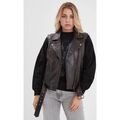 Vestes sur Grenoble : Veste Rose Garden MADELINE SHEEP VEG KANWAL WASHED BLACK COGNAC