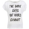 T-shirt Caf&eacute; Noir KJT065 Blanc