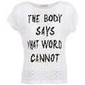 T-shirt Caf&eacute; Noir KJT065 Blanc
