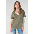 T-shirt Le Temps des Cerises T-shirt parodia kaki brod&eacute; Vert