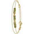 Bracelets Sc Boh&egrave;me B4174-VERT-PIERREDEJADE Dor&eacute;