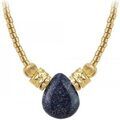 Collier Sc Boh&egrave;me B4179-BLEU-PIERREDESABLE Dor&eacute;
