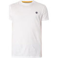 Tee-shirts sur Grenoble : T-shirt Timberland T-shirt slim &agrave; col rond Dunstan River Blanc