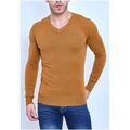 Pull Kebello Pull manches longues col V H, Marron