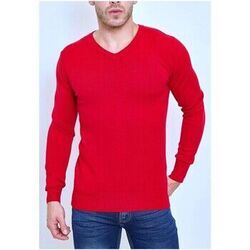 Pull Kebello Pull manches longues col V H, Rouge