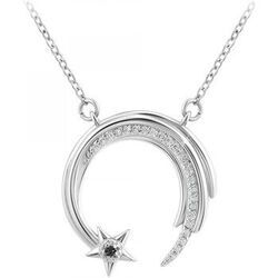 Collier Sc Crystal BD3301-ARGENT-DIAMANT-NOIR Argent&eacute;