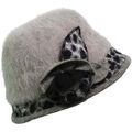 Chapeaux sur Grenoble : Chapeau Chapeau-Tendance Chapeau cloche L&eacute;opard ADELLA Gris