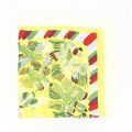 Echarpe Brochier Soieries 1890 Carr&eacute; 90 Dufy Perroquet Vert