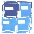 Echarpe Brochier Soieries 1890 Carr&eacute; 90 Buraglio Enveloppes Bleu