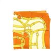 Echarpe Brochier Soieries 1890 Carr&eacute; 90 Classique Sellier Sangle Orange