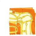 Echarpe Brochier Soieries 1890 Carr&eacute; 90 Classique Sellier Sangle Orange