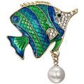 Broches Clj Charles Le Jeune Broche poisson bleu Vert