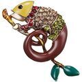 Broches Clj Charles Le Jeune Broche Cam&eacute;l&eacute;on Marron