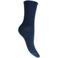 Chaussettes Labonal Socquette Unie Jersey Bambou Roulott&eacute;e Marine
