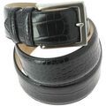 Ceinture Robert Charles Ceinture aspect reptile L&eacute;zard Noir