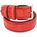 Ceinture Robert Charles Ceinture en daim surpiqu&eacute;e Rouge