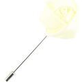 Broches Cravate Avenue Signature Boutonni&egrave;re rose satin Blanc Grenoble